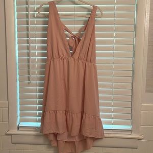Open back, low cut pink, Aline dress. Never worn but no tag attached